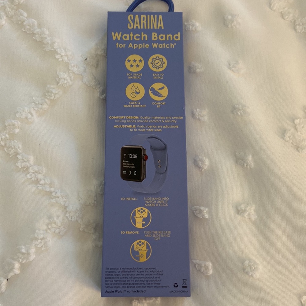 Light blue Apple Watch band fits 42mm, 44mm, 45mm - Picture 3 of 3